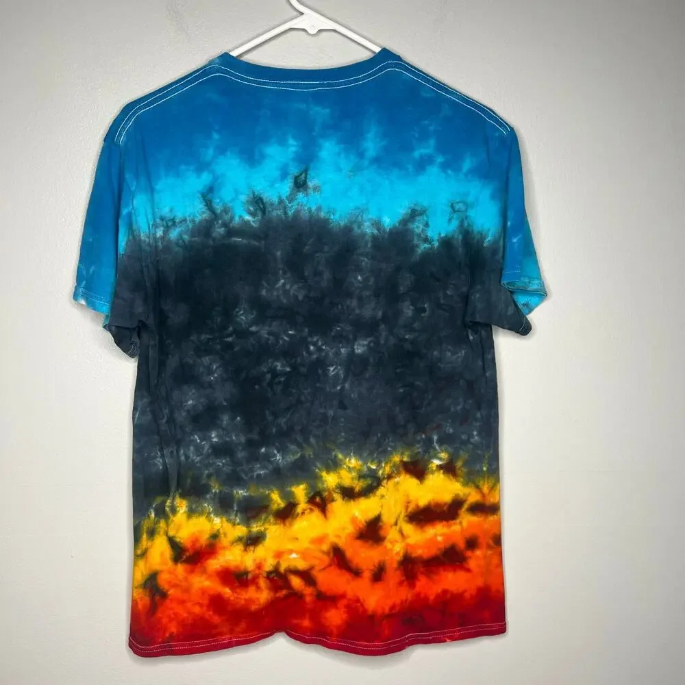 Led Zeppelin Tie Dye T-Shirt US Tour 1975 Graphic Tee Size M Boho Hippie *Flaw - Picture 6 of 10